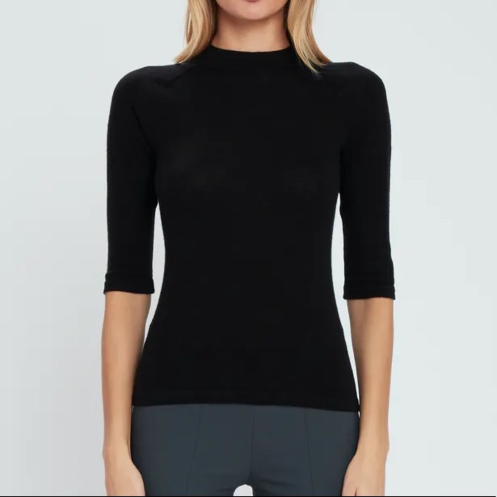 Vince Elbow Sleeve Mock Neck Pullover